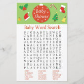 Kerstmis Baby shower Word Search Game (Voorkant)