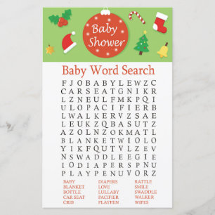 Kerstmis Baby shower Word Search Game