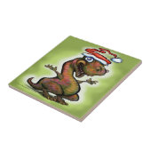 Kerstmis Baby T-Rex Tegeltje (Zijkant)