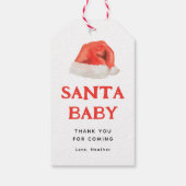 Kerstmis Baby Vintage Kerstfeest Baby Shower Cadeaulabel (Achterkant)