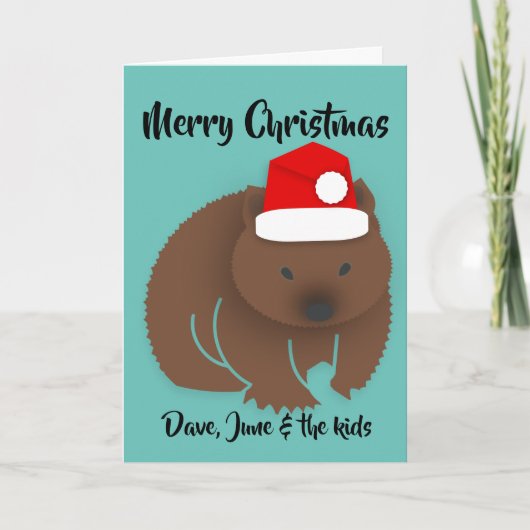 Kerstmis Baby Wombat Feestdagen Kaart (Voorkant)