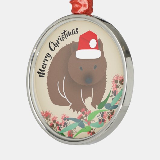 Kerstmis Baby Wombat Metalen Ornament (Links)