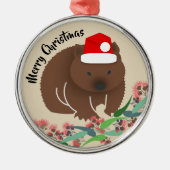 Kerstmis Baby Wombat Metalen Ornament (Voorkant)
