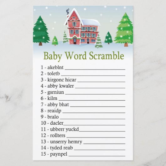 kerstmis Baby word scramble (Voorkant)