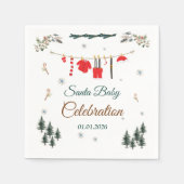 Kerstmis Babyshower met Sinterklaas Thema Servet (Voorkant)