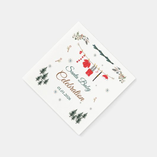 Kerstmis Babyshower met Sinterklaas Thema Servet (Hoek)