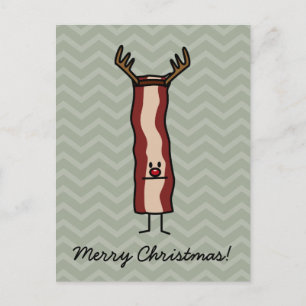 Kerstmis Bacon rendier strip vakantie rode neus Feestdagenkaart
