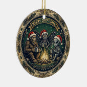 Kerstmis Badge Kerst Ornament met Cryptiden (Rechts)