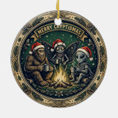 Kerstmis Badge Kerst Ornament met Cryptiden (Achterkant)