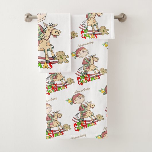 Kerstmis badhanddoek sets, kinderen zijn zegeninge bad handdoek (Insitu)