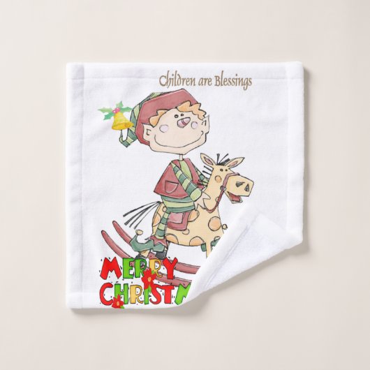 Kerstmis badhanddoek sets, kinderen zijn zegeninge bad handdoek (Wasdoekje)