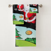 Kerstmis badhanddoek sets, Santa Golf Bad Handdoek (Insitu)