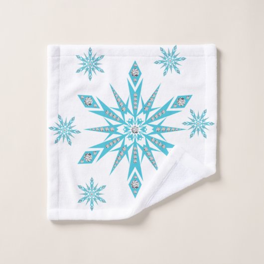 Kerstmis badhanddoek sets, sneeuwvlok bad handdoek (Wasdoekje)