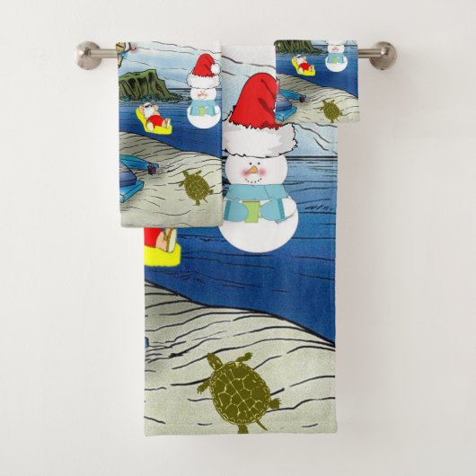 Kerstmis badhanddoek sets, strand bum Santa Bad Handdoek (Insitu)