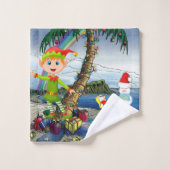 Kerstmis badhanddoek sets, strand bum Santa Bad Handdoek (Wasdoekje)