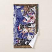 Kerstmis badhanddoeken met Happy Animal Party Bad Handdoek (Handdoek)