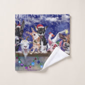 Kerstmis badhanddoeken met Happy Animal Party Bad Handdoek (Wasdoekje)