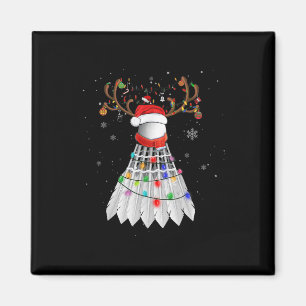 Kerstmis Badminton Ball Santa Hat Cute Xmas Pajam Magneet