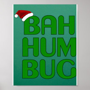 Kerstmis Bah Humbug Shirt Art-Xmas Humbug Santa Poster