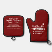 Kerstmis bakken ovenwant & pannenlap set (Voorkant)