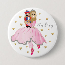 Kerstmis Ballerina Nutkraker Ronde Button 7,6 Cm