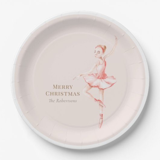 Kerstmis Ballerina Papieren Bord (Voorkant)