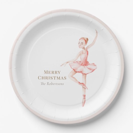 Kerstmis Ballerina Papieren Bord (Voorkant)