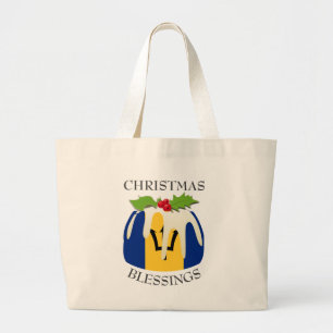 Kerstmis: BARBADOS FLAG Grote Tote Bag