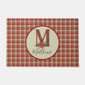 Kerstmis Barn Wood Letter M Persoonlijk Deurmat (Voorkant)