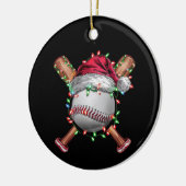 Kerstmis Baseball Santa Sports Kerstvakantie Keramisch Ornament (Links)