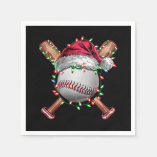 Kerstmis Baseball Santa Sports Kerstvakantie Servet