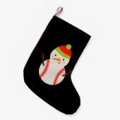 Kerstmis - Baseball Snowman Kleine Kerstsok (Voorkant (Hangend))
