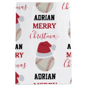 Kerstmis Baseball Sport Ball Aangepaste naam Medium Cadeauzakje (Achterkant)
