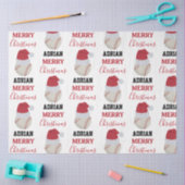 Kerstmis Baseball Sport Ball Aangepaste naam Tissuepapier (Craft)