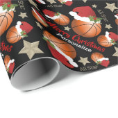 Kerstmis Basketbal All Star - Personaliseren Cadeaupapier (Rol Hoek)