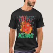 Kerstmis Basketbal Grappig Vrolijk Swishmas Santa  T-shirt (Voorkant)