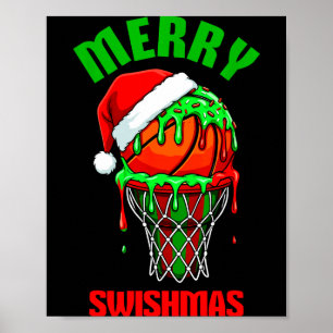 Kerstmis Basketbal Hulpeloze Kerstmis Xmas Mannen Poster