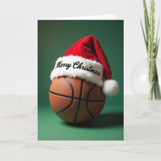 Kerstmis Basketbal Kaart (Voorkant)
