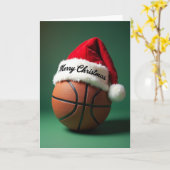 Kerstmis Basketbal Kaart (Gele Bloem)