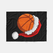 Kerstmis Basketbal Santa Hoed Mannen Jongens Sport Fleece Deken (Voorkant (Horizontaal))