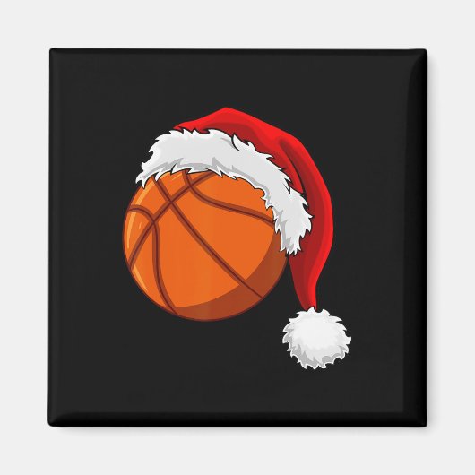 Kerstmis Basketbal Santa Hoed Mannen Jongens Sport Magneet (Voorkant)
