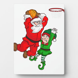 Kerstmis Basketbal Sinterklaas Slam Dunk Elf Plezi Fotoplaat