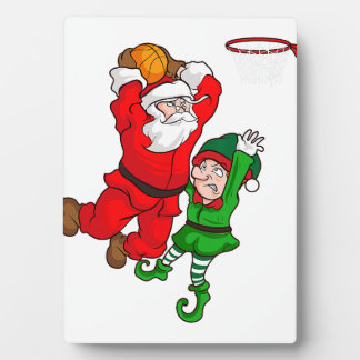 Kerstmis Basketbal Sinterklaas Slam Dunk Elf Plezi Fotoplaat