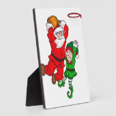 Kerstmis Basketbal Sinterklaas Slam Dunk Elf Plezi Fotoplaat (Zijkant)