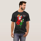 Kerstmis Basketbal Sinterklaas Slam Dunk Elf Plezi T-shirt (Voorkant volledig)