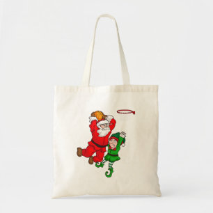 Kerstmis Basketbal Sinterklaas Slam Dunk Elf Plezi Tote Bag