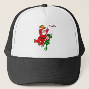 Kerstmis Basketbal Sinterklaas Slam Dunk Elf Plezi Trucker Pet