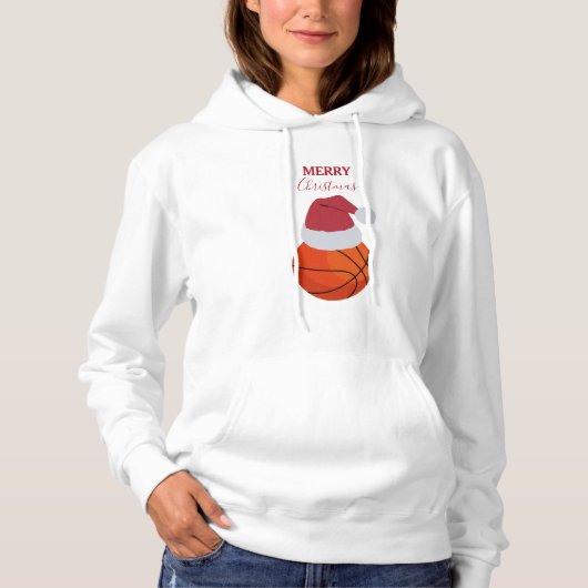 Kerstmis Basketbal Sport Ball Party Hoodie (Voorkant)