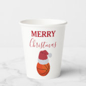 Kerstmis Basketbal Sport Ball Party Papieren Bekers (Achterkant)