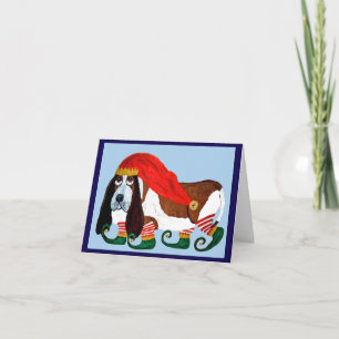 Kerstmis Basset Hound Elf